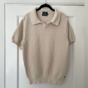 Knickerbocker Yuma Sweater Polo Knit Large Beige Men